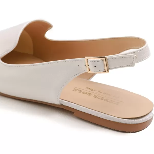 FEVERSOLE Pointed Toe Casual Slingback Flat Mules Women's Fashion Buckle Strap Slide Summer Slippers