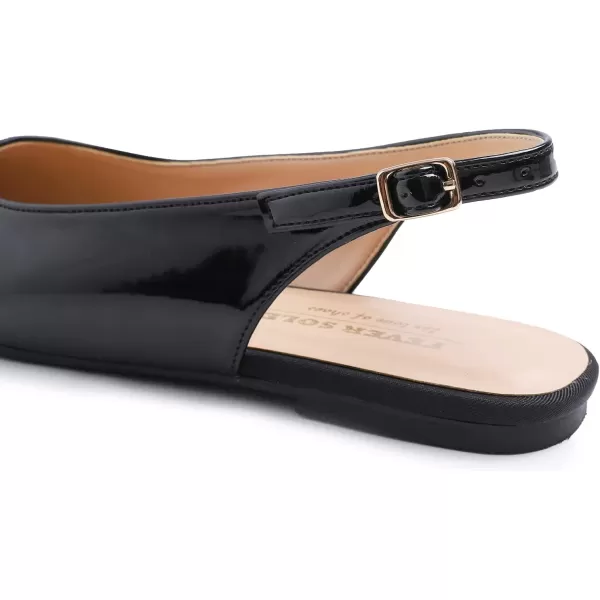 FEVERSOLE Pointed Toe Casual Slingback Flat Mules Women's Fashion Buckle Strap Slide Summer Slippers