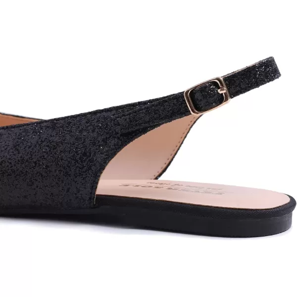 FEVERSOLE Pointed Toe Casual Slingback Flat Mules Women's Fashion Buckle Strap Slide Summer Slippers