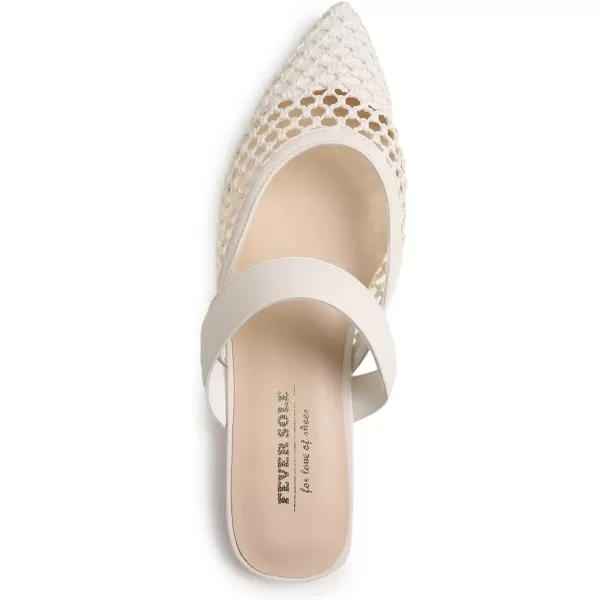 FEVERSOLE Pointed Toe Casual Slingback Flat Mules Women's Fashion Buckle Strap Slide Summer Slippers