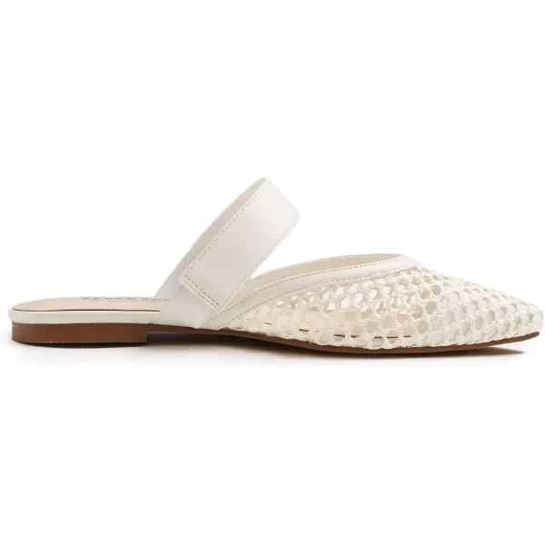 FEVERSOLE Pointed Toe Casual Slingback Flat Mules Women's Fashion Buckle Strap Slide Summer Slippers