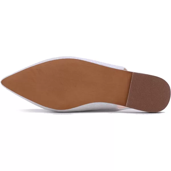 FEVERSOLE Pointed Toe Casual Slingback Flat Mules Women's Fashion Buckle Strap Slide Summer Slippers