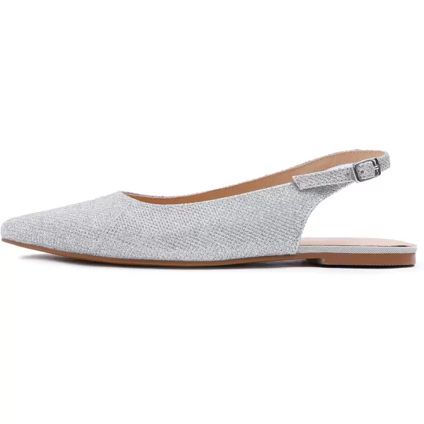 FEVERSOLE Pointed Toe Casual Slingback Flat Mules Women's Fashion Buckle Strap Slide Summer Slippers