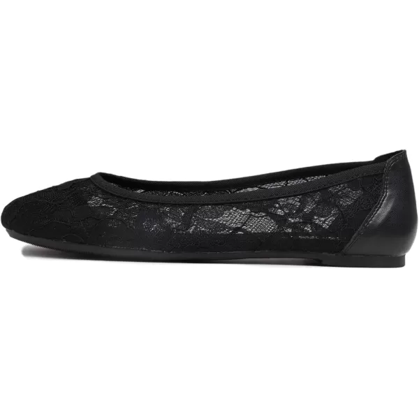 FEVERSOLE Round Toe Lace Ballet Crochet Flats Women's Comfy Breathable Shoes