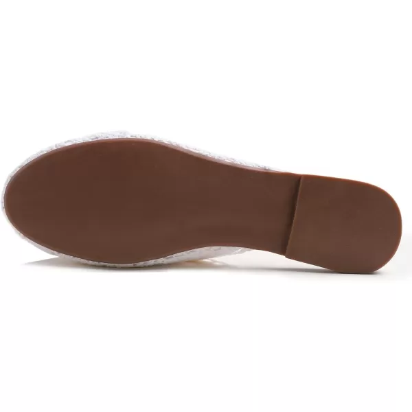 FEVERSOLE Round Toe Lace Ballet Crochet Flats Women's Comfy Breathable Shoes