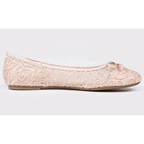 FEVERSOLE Round Toe Lace Ballet Crochet Flats Women's Comfy Breathable Shoes