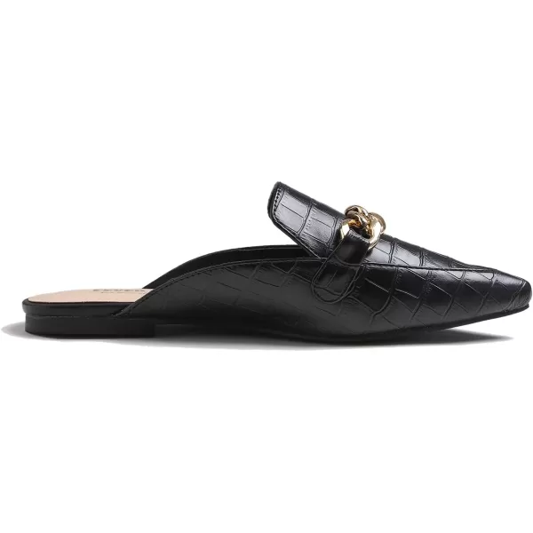 FEVERSOLE Women's Fashion Deco Mules Slip On Backless Slide Flats