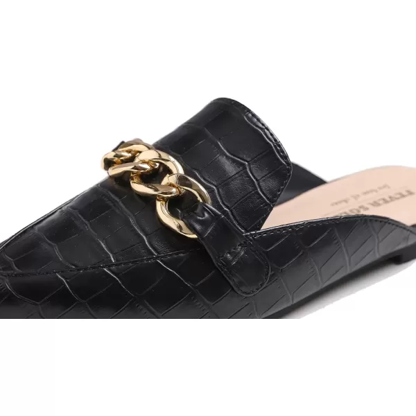 FEVERSOLE Women's Fashion Deco Mules Slip On Backless Slide Flats