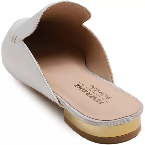 FEVERSOLE Women's Fashion Deco Mules Slip On Backless Slide Flats