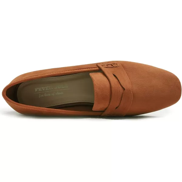 FEVERSOLE Women's Fashion Dress Comfort Low Heel Office Penny Loafer Flats