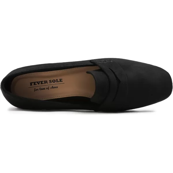 FEVERSOLE Women's Fashion Dress Comfort Low Heel Office Penny Loafer Flats
