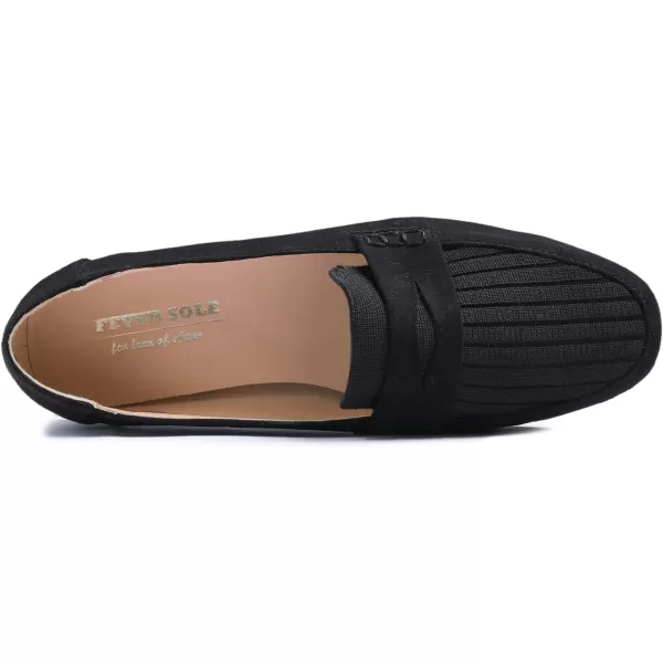 FEVERSOLE Women's Fashion Dress Comfort Low Heel Office Penny Loafer Flats