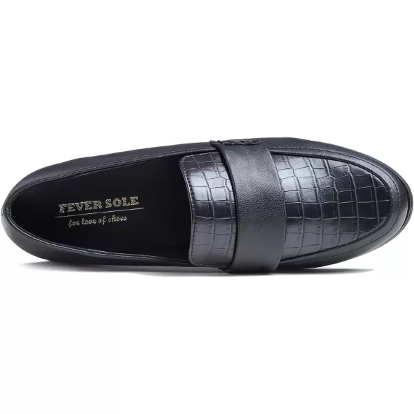 FEVERSOLE Women's Fashion Dress Comfort Low Heel Office Penny Loafer Flats