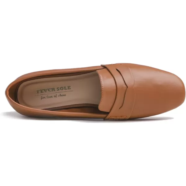 FEVERSOLE Women's Fashion Dress Comfort Low Heel Office Penny Loafer Flats