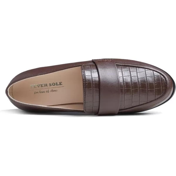 FEVERSOLE Women's Fashion Dress Comfort Low Heel Office Penny Loafer Flats