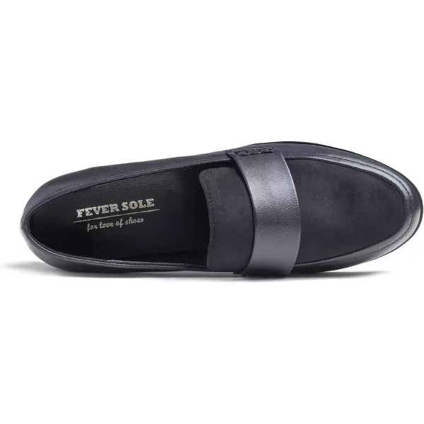 FEVERSOLE Women's Fashion Dress Comfort Low Heel Office Penny Loafer Flats