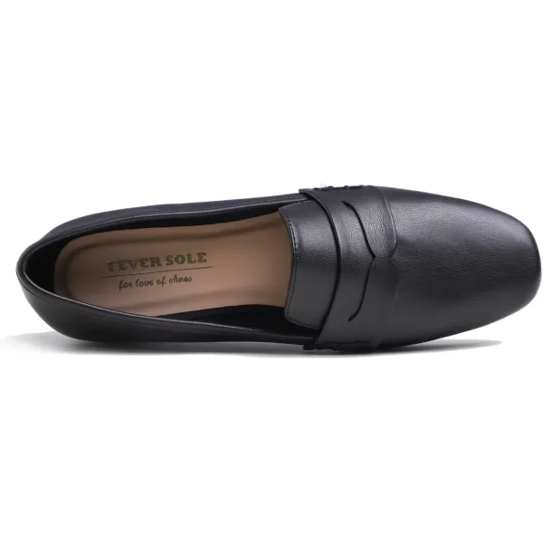 FEVERSOLE Women's Fashion Dress Comfort Low Heel Office Penny Loafer Flats