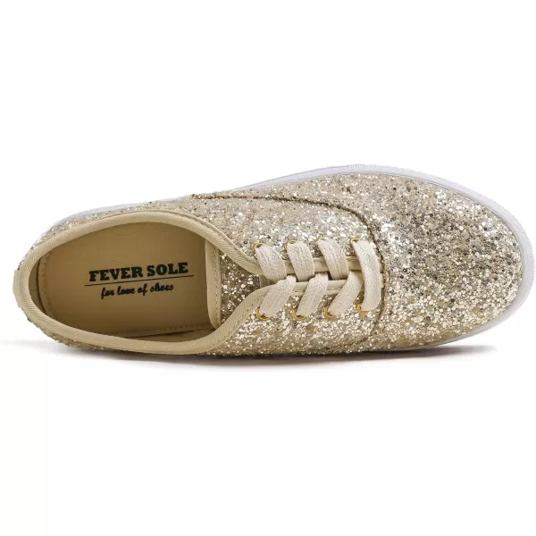 FEVERSOLE Women's Fashion Dress Sneakers Party Bling Casual Flats Embellished Shoes