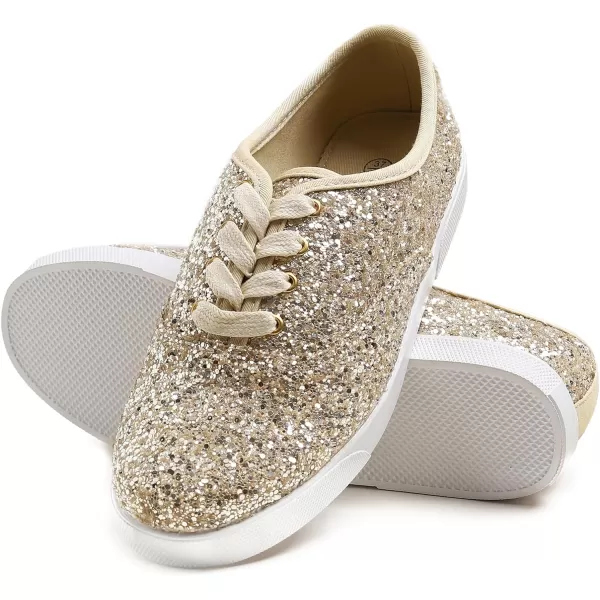 FEVERSOLE Women's Fashion Dress Sneakers Party Bling Casual Flats Embellished Shoes