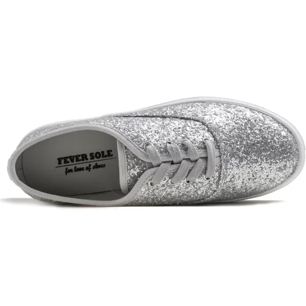 FEVERSOLE Women's Fashion Dress Sneakers Party Bling Casual Flats Embellished Shoes