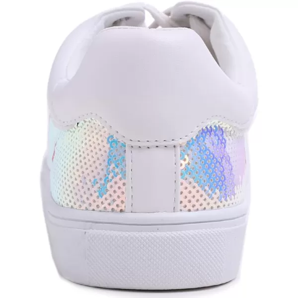 FEVERSOLE Women's Fashion Dress Sneakers Party Bling Casual Flats Embellished Shoes