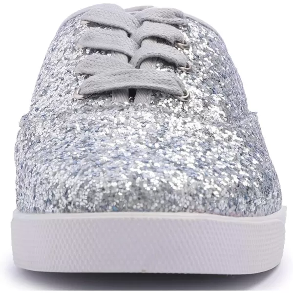 FEVERSOLE Women's Fashion Dress Sneakers Party Bling Casual Flats Embellished Shoes