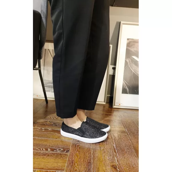 FEVERSOLE Women's Fashion Dress Sneakers Party Bling Casual Flats Embellished Shoes