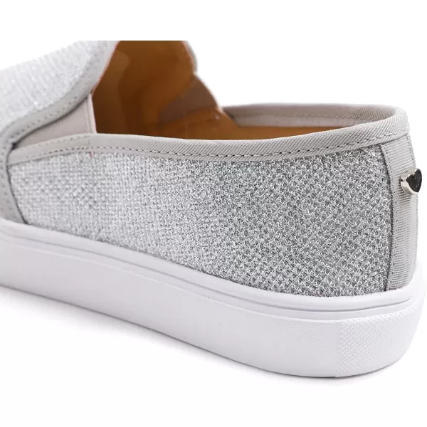 FEVERSOLE Women's Fashion Dress Sneakers Party Bling Casual Flats Embellished Shoes