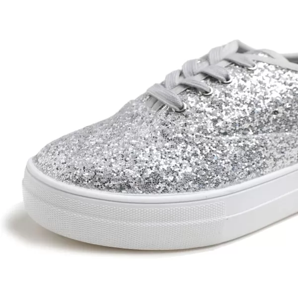 FEVERSOLE Women's Fashion Dress Sneakers Party Bling Casual Flats Embellished Shoes