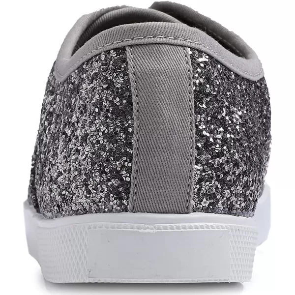 FEVERSOLE Women's Fashion Dress Sneakers Party Bling Casual Flats Embellished Shoes