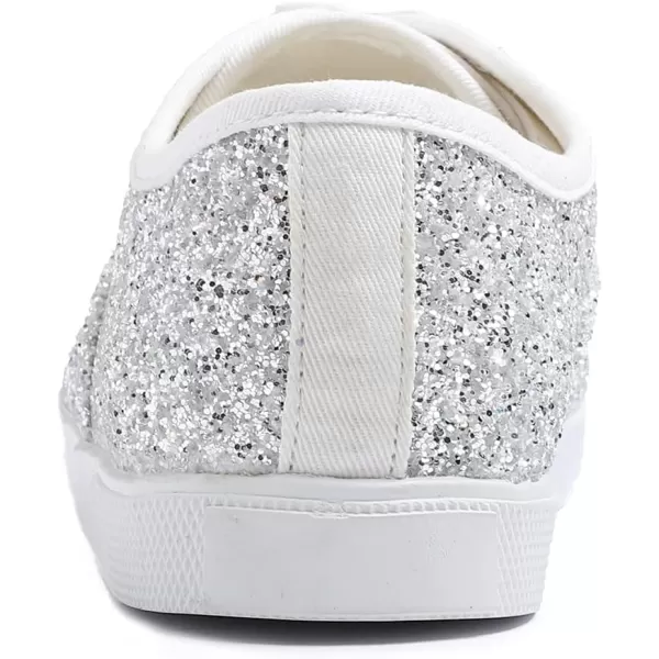 FEVERSOLE Women's Fashion Dress Sneakers Party Bling Casual Flats Embellished Shoes