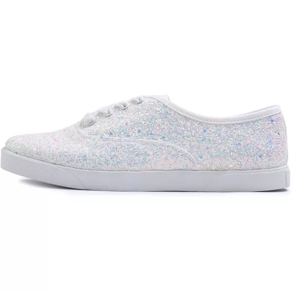FEVERSOLE Women's Fashion Dress Sneakers Party Bling Casual Flats Embellished Shoes