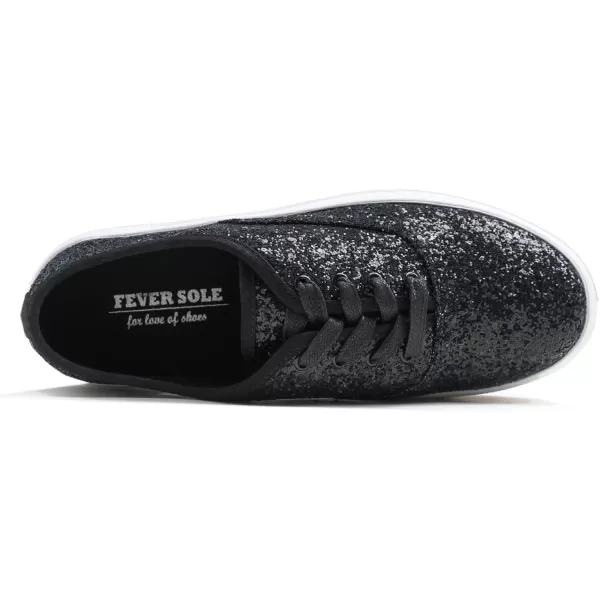 FEVERSOLE Women's Fashion Dress Sneakers Party Bling Casual Flats Embellished Shoes