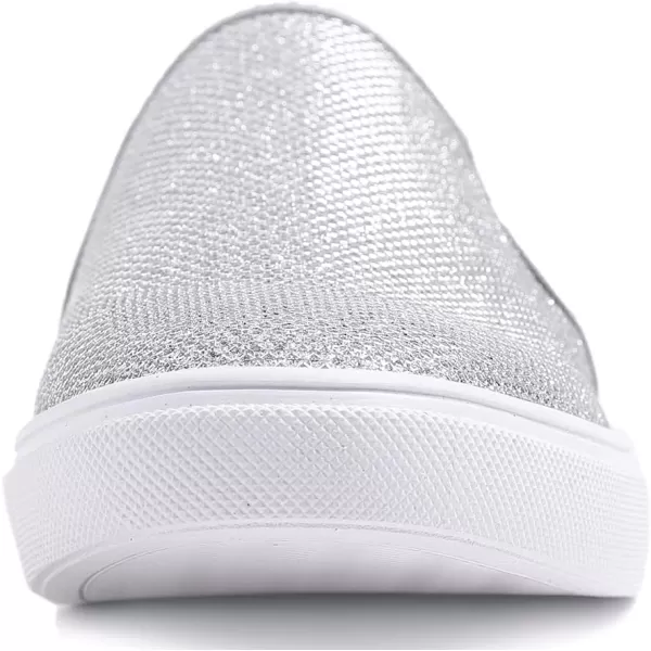 FEVERSOLE Women's Fashion Dress Sneakers Party Bling Casual Flats Embellished Shoes