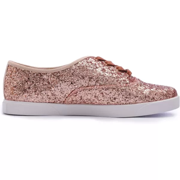 FEVERSOLE Women's Fashion Dress Sneakers Party Bling Casual Flats Embellished Shoes