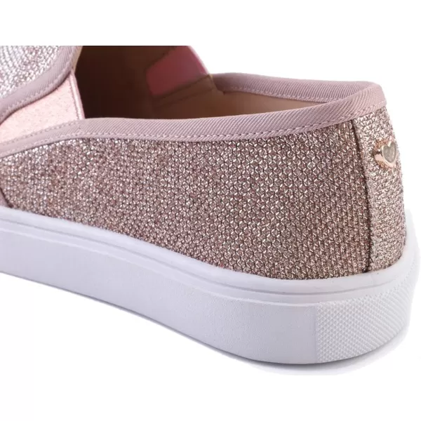 FEVERSOLE Women's Fashion Dress Sneakers Party Bling Casual Flats Embellished Shoes