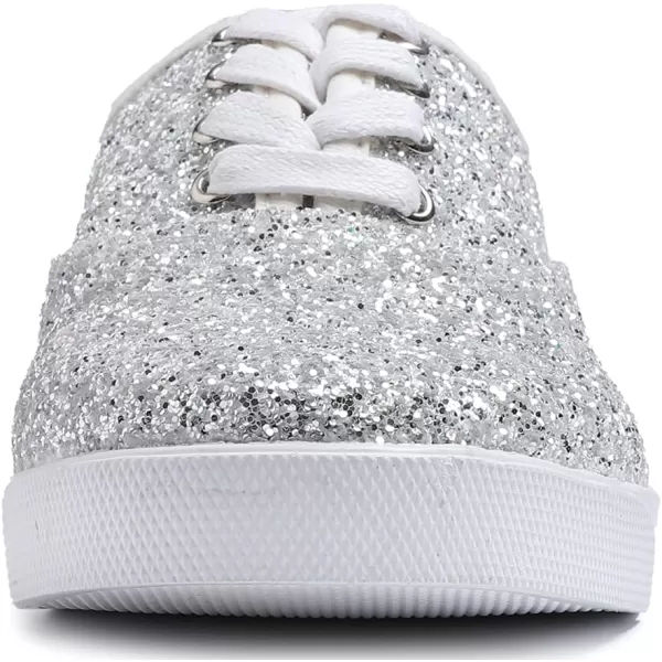 FEVERSOLE Women's Fashion Dress Sneakers Party Bling Casual Flats Embellished Shoes