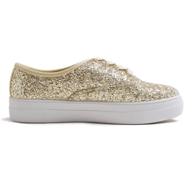 FEVERSOLE Women's Fashion Dress Sneakers Party Bling Casual Flats Embellished Shoes