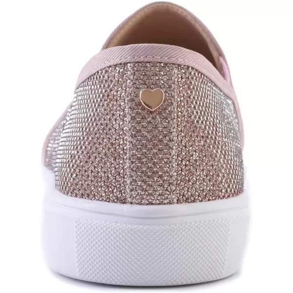 FEVERSOLE Women's Fashion Dress Sneakers Party Bling Casual Flats Embellished Shoes