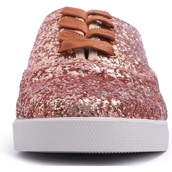 FEVERSOLE Women's Fashion Dress Sneakers Party Bling Casual Flats Embellished Shoes
