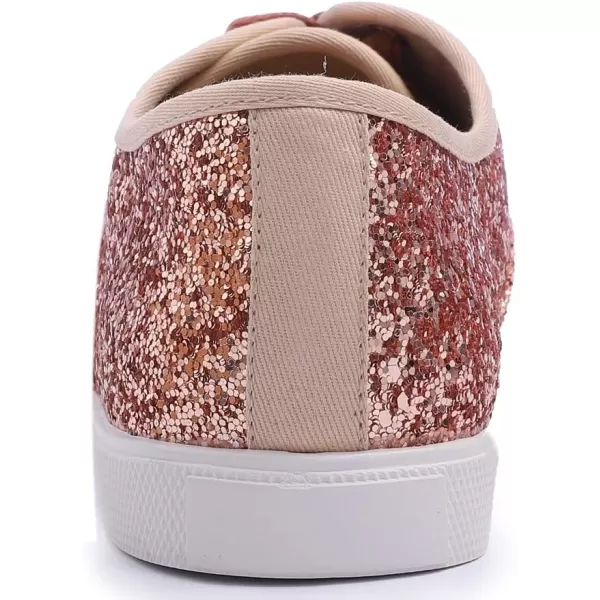 FEVERSOLE Women's Fashion Dress Sneakers Party Bling Casual Flats Embellished Shoes