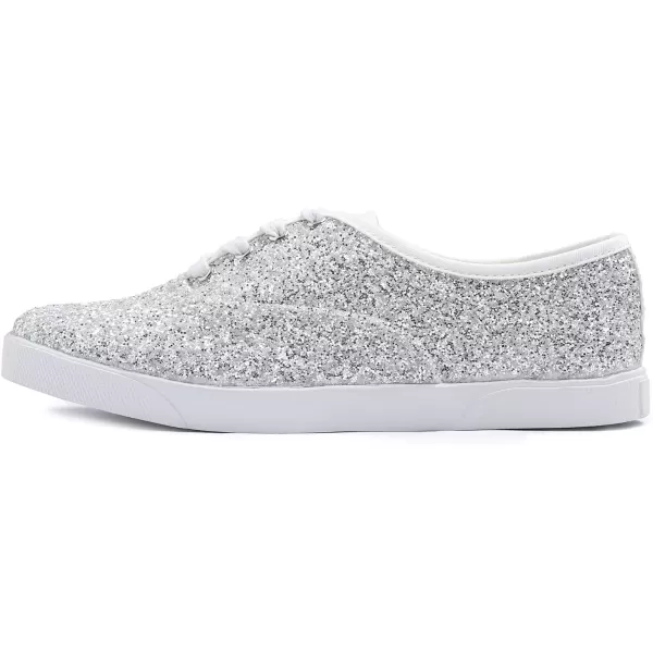 FEVERSOLE Women's Fashion Dress Sneakers Party Bling Casual Flats Embellished Shoes