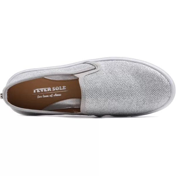 FEVERSOLE Women's Fashion Dress Sneakers Party Bling Casual Flats Embellished Shoes