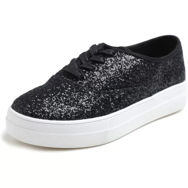 FEVERSOLE Women's Fashion Dress Sneakers Party Bling Casual Flats Embellished Shoes