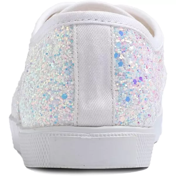 FEVERSOLE Women's Fashion Dress Sneakers Party Bling Casual Flats Embellished Shoes