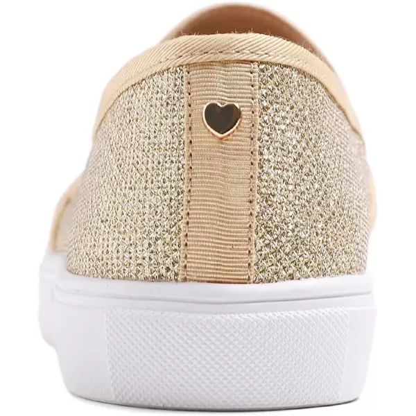 FEVERSOLE Women's Fashion Dress Sneakers Party Bling Casual Flats Embellished Shoes
