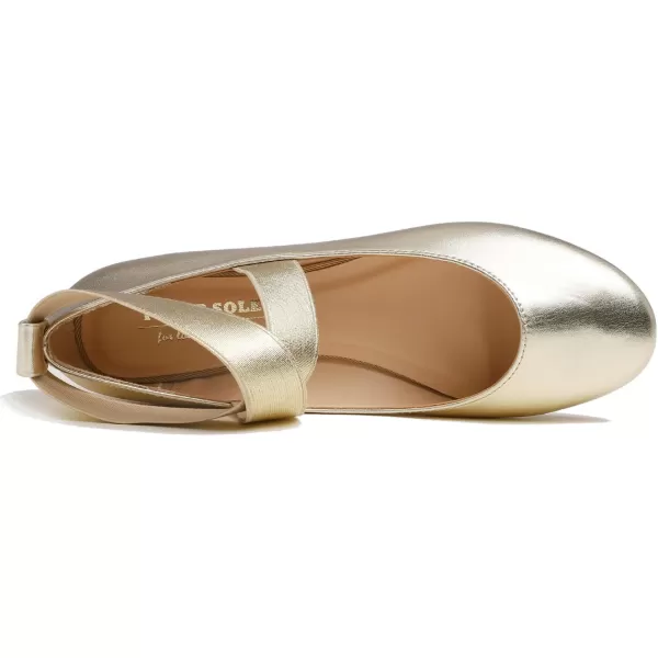 FEVERSOLE Women's Fashion Elastic Ankle Strap Shoes Round Toe Ballet Flat