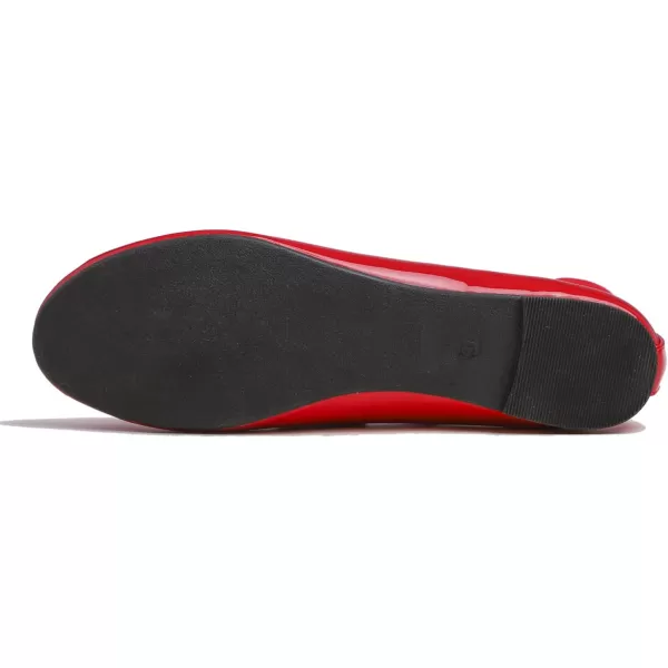 FEVERSOLE Women's Fashion Elastic Ankle Strap Shoes Round Toe Ballet Flat