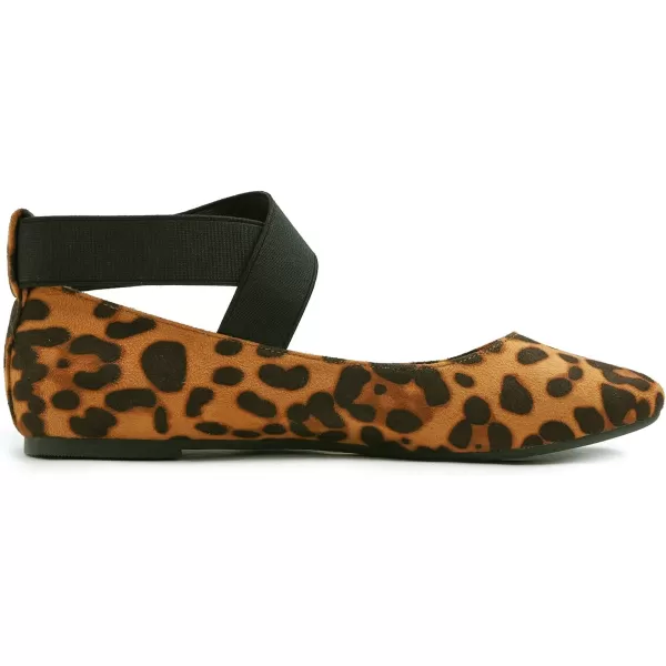 FEVERSOLE Women's Fashion Elastic Ankle Strap Shoes Round Toe Ballet Flat