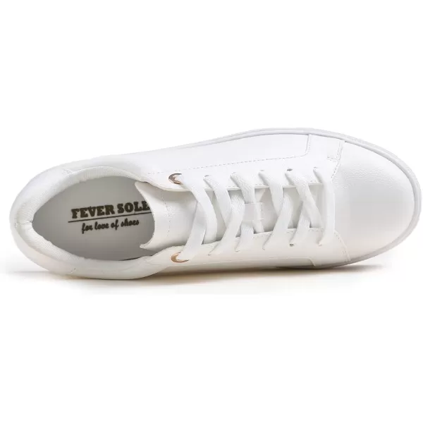 FEVERSOLE Women's Fashion Lightweight Spring Summer Vegan Leather Sneaker Casual Comfort Walking Shoes